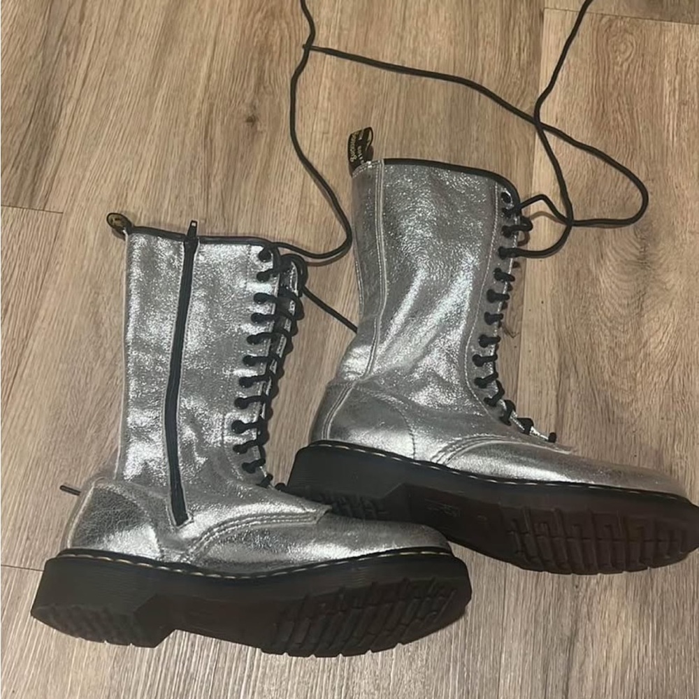 Silver Doc Marten Boots